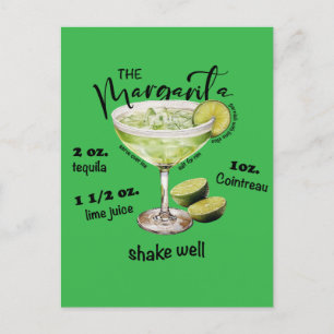 Verfrissende Margarita Cocktail Recept Bar Art Briefkaart