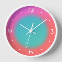 Verfrissende roze oranje groene keukenklok