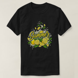 Verfrissende zomerse citroen Splash Tropisch Fruit T-shirt