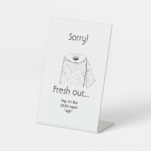 Verfrist uit Toilet Paper Reclamebord Met Voetstuk