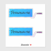 Verfroller natte verf blauw sticker (Vel)