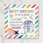 Verfrommeld cadeau Grappig Verjaardag Label (Voorkant)