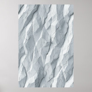 Verfrommeld oppervlak met facetten: Abstracte geom Poster