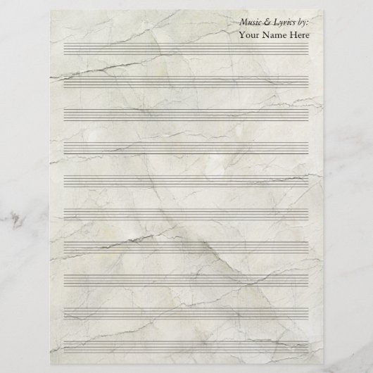 Verfrommeld Papier Blank Bladmuziek 10 Stave (Voorkant)