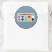 Verfset en verfpenseel ronde sticker (Tas)
