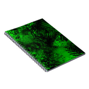 Verfspat-effect Groen & Zwart Notitieboek