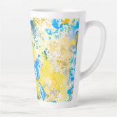 Verfspatten Blauw en Geel Latte Mok (Rechts)