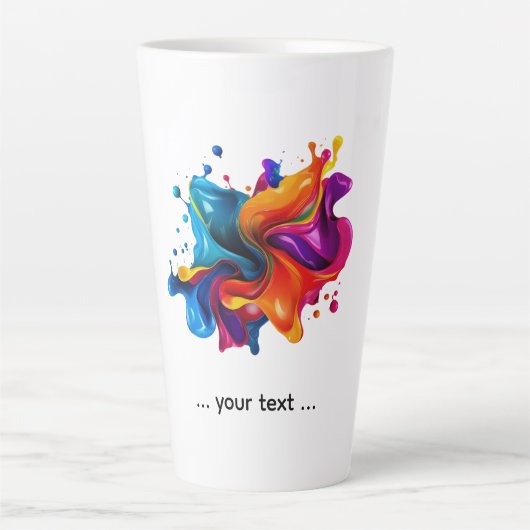 verfspattenexplosie latte mok (Voorkant)