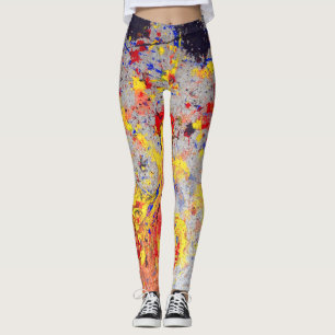 Verfsplash met kleurrijke grijze artsy leggings