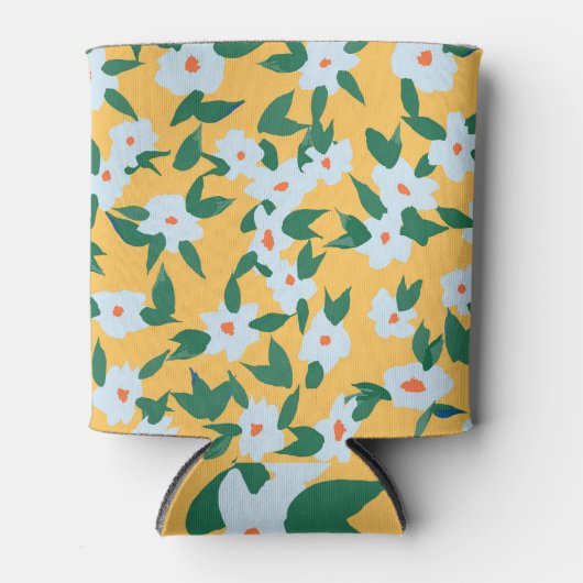 Verfstijl bloemmotief. blikjeskoeler (Voorkant)