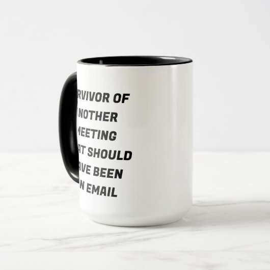 Vergadering Survivor Funny Mug Mok (Voorkant links)
