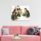 vergadering van bedrijfsleiders, leidinggevenden canvas afdruk (Insitu (Woonkamer))