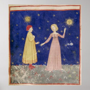 Vergadering van Dante en Beatrice Poster