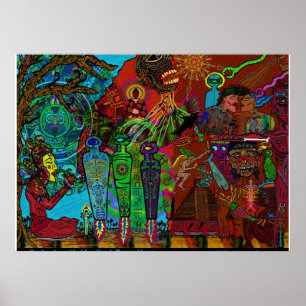 Vergadering van interdimensionele meesters poster