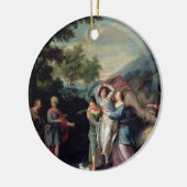 Vergadering van Jacob en Laban met Rachel, Leah en Keramisch Ornament (Links)