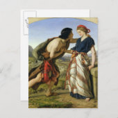 Vergadering van Jacob en Rachel, 1853 Briefkaart (Voorkant / Achterkant)