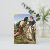 Vergadering van Jacob en Rachel, 1853 Briefkaart (Staand voorkant)
