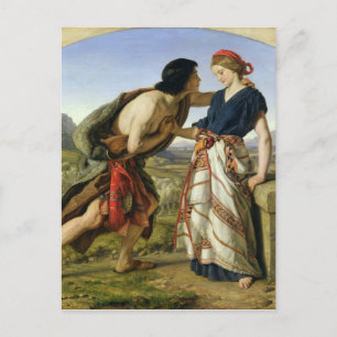 Vergadering van Jacob en Rachel, 1853 Briefkaart
