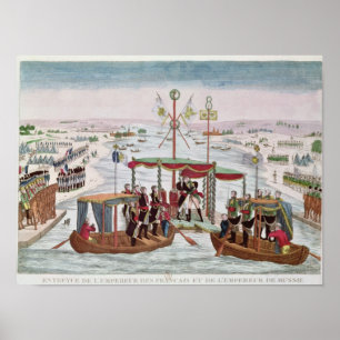 Vergadering van Napoleon I & Tsar Alexander I Poster
