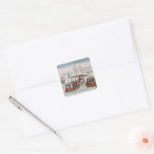 Vergadering van Napoleon I & Tsar Alexander I Vierkante Sticker (Envelop)