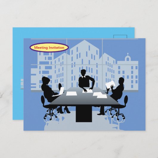 vergaderingsuitnodiging briefkaart (Voorkant / Achterkant)