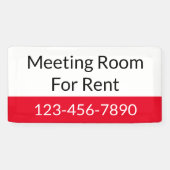 Vergaderzaal Te Huur Rood Zwart-Wit Sjabloon Spandoek (Horizontaal)