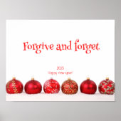 Vergeef en vergeet wensen poster nieuw jaar (Voorkant)