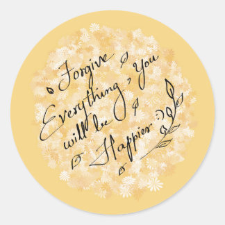 Vergeef en wees blij floraal minimaal ronde sticker