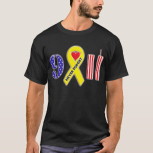 Vergeet 11 september geel lintje nooit t-shirt