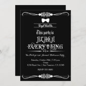 Vergeet Black Stropdas Halloween Party Invitation Kaart (Voorkant / Achterkant)