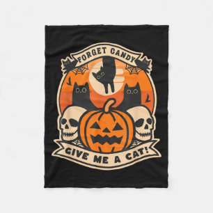 Vergeet Candy Geef Een Kat Grappige Halloween Zwar Fleece Deken