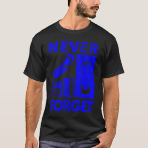 Vergeet de 90 diskette-flip-fones VHS nooit T-shirt