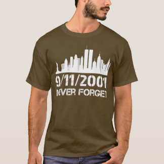 Vergeet de 911 20ste Jubileum patriotmonument nooi T-shirt