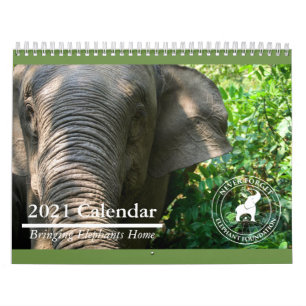 Vergeet de Elephant Foundation 2021-agenda nooit Kalender