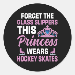 Vergeet De Gl Slippers Hockey Speler Prinses Schat Ronde Sticker