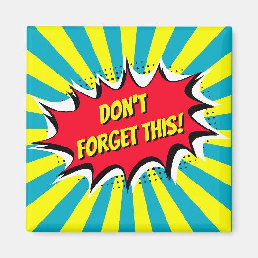 Vergeet deze komische stijl niet magneet (Voorkant)