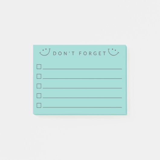 Vergeet geen glimlach post-it® notes (Voorkant)