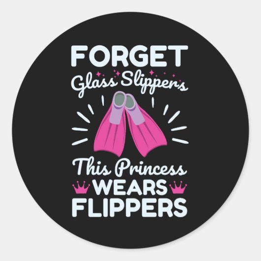 Vergeet glazen slippers Deze prinses draagt vetper Ronde Sticker (Voorkant)