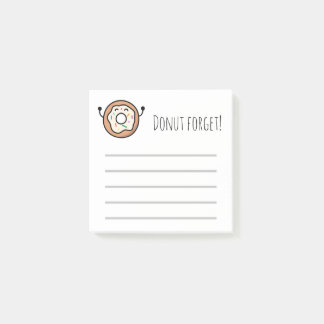 Vergeet grappige, gelukkige donut met lijnen post-it® notes