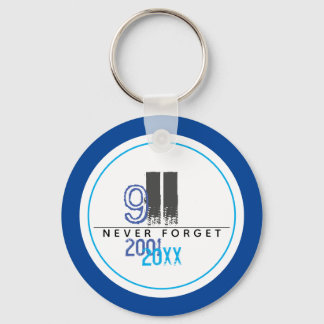 Vergeet het Blue 911 World Trade Center nooit Sleutelhanger