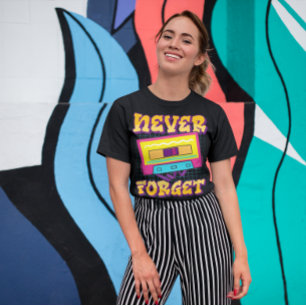 Vergeet het Cassettebandje van de Retro nooit T-shirt