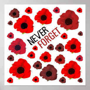 Vergeet het nooit, papaverbloem poster