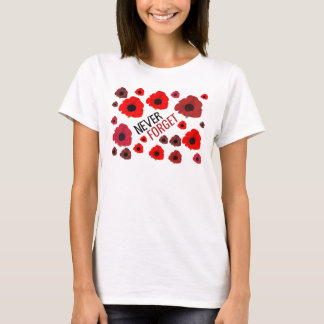 Vergeet het nooit, papaverbloem t-shirt