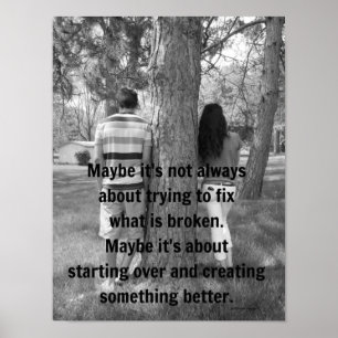 Vergeet het verleden en het bewegen op Citaat Poster