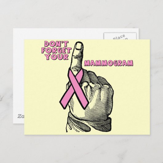 Vergeet je mammogram niet briefkaart (Voorkant / Achterkant)