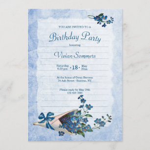 Vergeet me niet Birthday Party Kaart