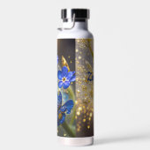 Vergeet me-niet bloem met gouden accenten waterfles (Rechts)