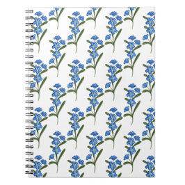 Vergeet me niet Bloem Notitieboek Wit Patroon