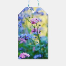 Vergeet-me-niet bloemen cadeaulabel