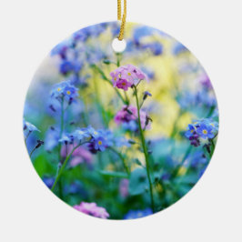 Vergeet-me-niet bloemen keramisch ornament